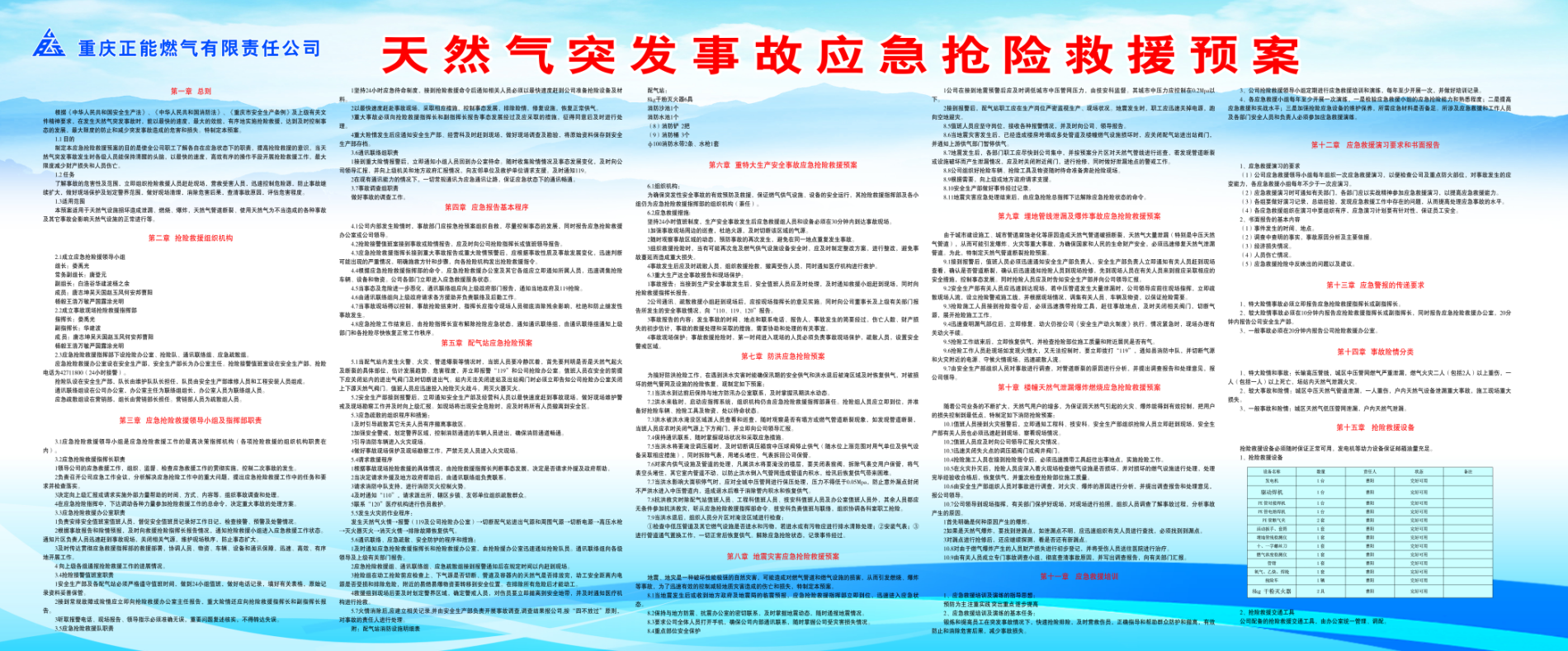 天然气突然事故应急抢险救援预案